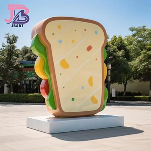 Pieza de Arte de resina de fibra de vidrio realista a gran escala personalizada queso Pizza hamburguesa escultura personalizada restaurante decoración hogar - Product Image 5