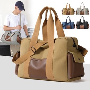 Sac fourre-tout en toile durable à grande capacité avec logo personnalisé, sac à bandoulière portable avec fermeture éclair, sac à main antivol, sac de voyage - Product Image 1
