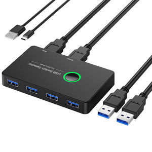 Conmutador USB 3.0 de 4 Puertos y 2 Lados, Adaptador Periférico para Computadora, Conmutador KVM para Compartir PC - Product Image 1