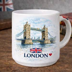 Mug à café en porcelaine London Tower Bridge 300 ml, souvenir de voyage, compatible lave-vaisselle et micro-ondes, pour boissons chaudes, avec poignée, coffret cadeau - Product Image 1