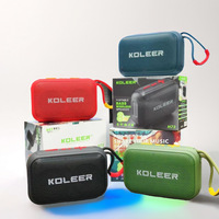 Koleer H73 Enceinte Bluetooth sans fil d'extérieur avec éclairage LED RGB et nouveau subwoofer de basses, système audio portable mini