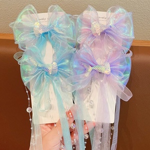 YANE nouveaux accessoires pour cheveux sur les pinces à cheveux fée coréenne pour les filles et l'arc en tulle et la <span class=keywords><strong>pince</strong></span> à cheveux sirène pour les enfants - Product Image 2
