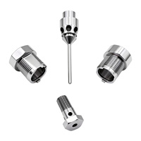 Buse de sonde de liquide en acier inoxydable usinée CNC de précision, connecteur fileté chromé, embout de jet, pièces usinées sur mesure