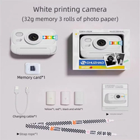 Cetak perjalanan portabel kamera anak-anak, Printer Mini lensa ganda 1080P HD, kamera Digital instan anak