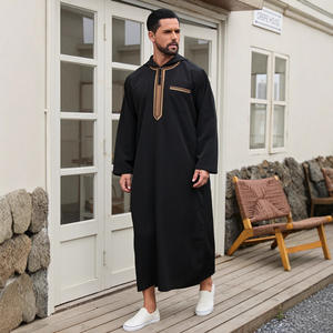 Thobe d'usine pour hommes, vêtements arabes islamiques, <span class=keywords><strong>Djellaba</strong></span>, Kaftan, Boubou <span class=keywords><strong>Homme</strong></span> Musulman, Caftan décontracté à capuche, Robe Jubba à manches longues - Product Image 3