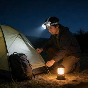 Linterna frontal LED potente de largo alcance, ultrabrillante, recargable, adecuada para pesca nocturna y camping. Lámparas de mesa con luz intermitente. - Product Image 4