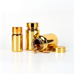 <b>50ml</b> 100ml 120ml Golden Electroplated PP Capsule <b>Bottle</b> Pill Vitamins <b>Bottle</b> Medicine <b>Bottle</b> Pill <b>Bottle</b> - Product Image 5