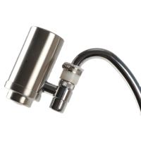 Robinet de cuisine moderne en acier inoxydable, monocommande, monotrou, avec filtre purificateur d'eau