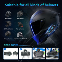 Auriculares Inalámbricos D3X de Plástico ABS Económicos, Casco con Intercomunicador BT5.4 de 600M, Altavoz para Motocicleta con 20H de Reproducción