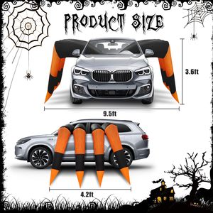 Décoration <span class=keywords><strong>de</strong></span> ballon d'Halloween pour porte <span class=keywords><strong>de</strong></span> <span class=keywords><strong>garage</strong></span> avec bande d'arche et points <span class=keywords><strong>de</strong></span> colle Kit <span class=keywords><strong>de</strong></span> décorations pour coffre ou friandises d'Halloween - Product Image 2
