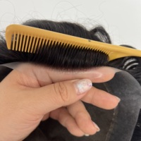 Australia Thin Skin Front Men Toupee Garis Rambut Tak Terlihat 100% Sistem Penggantian Rambut Manusia India Penutup Rambut Rontok untuk Pria