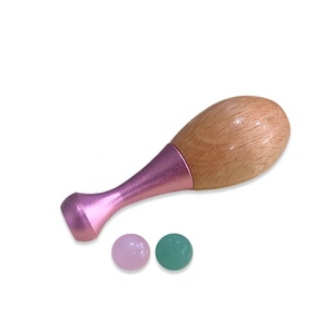 Premium Anti-Falten-Gesicht Jade Roller Ball Holz Bambus Hand <span class=keywords><strong>massage</strong></span> stab für Körper entspannung Augen <span class=keywords><strong>massage</strong></span> Bar Schwellungen - Product Image 5