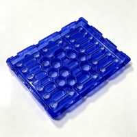 Plateau alvéolé transparent bleu en PET antistatique pour pièces électroniques d'atelier, emballage de stockage, dimensions personnalisées