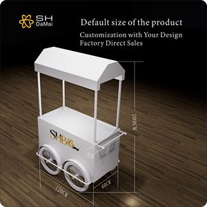 รถเข็นแสดงสินค้าแบบย้อนยุคปรับแต่งได้ - โครงสร้างโลหะสแตนเลส ถอดประกอบได้ พับเก็บได้ เคลื่อนย้ายสะดวก ประกอบง่าย ทนทาน น้ำหนักเบา - Product Image 3