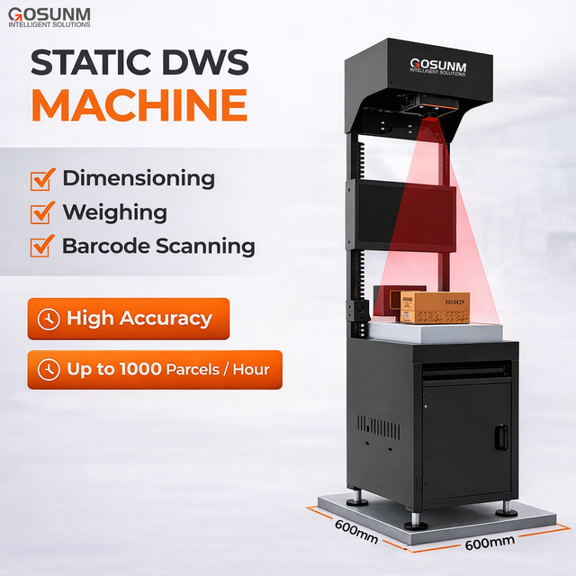 Static DWS Machine High-Speed Sorting Parcel Dimensioning Weighing Barcode Scanning System for Warehouse Logistics Farms