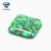 3*3-10*10mm opale synthétique multicolore carré dos plat cabochon coupé opale OP #11 vert clair opale de feu cabochon pierres précieuses en vrac