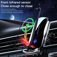Chargeur de voiture sans fil de haute qualité 15W Type-C CE FCC RoHS avec reconnaissance automatique et support de téléphone pour grille d'aération, compatible voiture électrique
