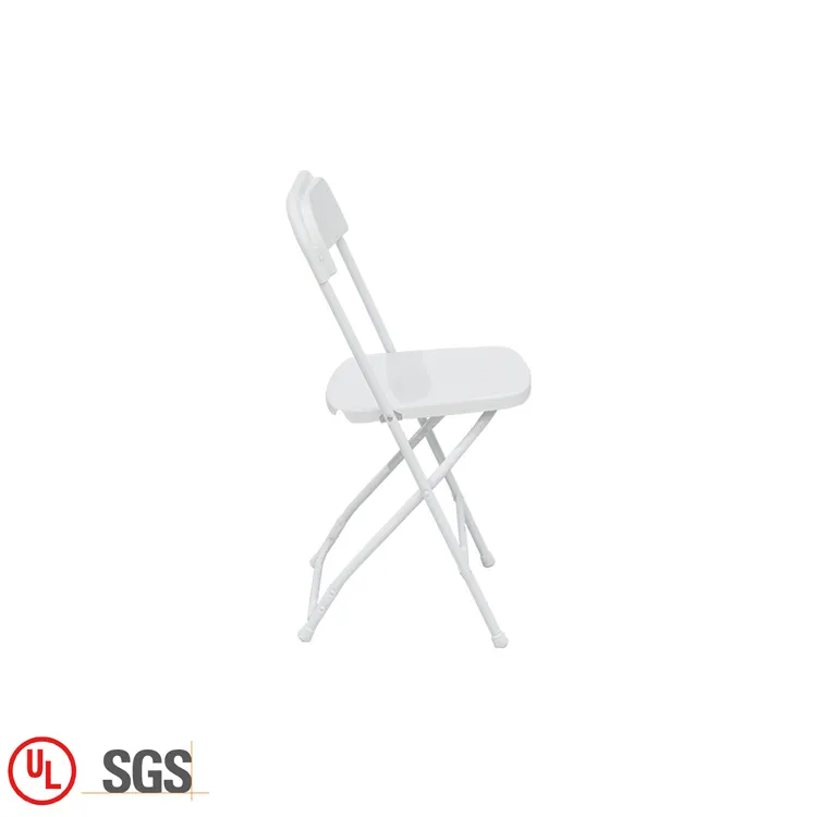 Sillas plegables de exterior para eventos de buena calidad, sillas plegables de plástico blanco baratas para sala de estar