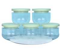 Pot en plastique transparent PET à large ouverture en forme de T de 250 ml (8 oz) pour poudre corporelle, conteneur pour soins de la peau, bouteille de rangement cosmétique