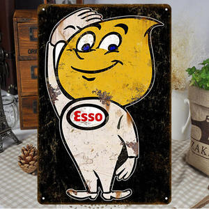 Benzin Motoröl Antik Blechschilder Vintage Metallschild Garage Männerhöhle Autowerkstatt Wanddeko Retro Metallposter - Product Image 6