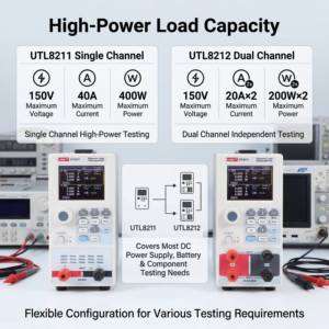UNI-T UTL8211+ UTL8212+ เครื่องทดสอบโหลดอิเล็กทรอนิกส์แบบสองช่องสัญญาณความแม่นยำสูงขนาดกะทัดรัด ทดสอบกระแสไฟฟ้าของแหล่งจ่ายไฟ เครื่องทดสอบโหลดอิเล็กทรอนิกส์ - Product Image 2