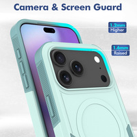 Coque rigide magnétique en PC avec clip 3-en-1 antichoc double couche pour iPhone 17 18 Pro Max