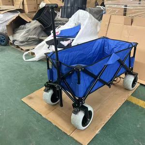 Carrito <span class=keywords><strong>de</strong></span> Playa con Ruedas Grandes, Carrito Plegable Todoterreno para Deportes al Aire Libre con Ruedas <span class=keywords><strong>de</strong></span> PU - Product Image 1
