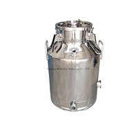 Chaudière de distillation en acier inoxydable de haute qualité de différentes tailles, équipement de distillation en argent brillant, seau à lait