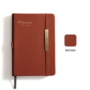 Premium Leather Notebooks School Business Supplies 18-months Planner Goals Agenda Organizer Daily Planners