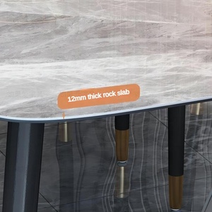Prix de gros nordique moderne léger luxe design salle de restaurant mariage ardoise tables à manger et 6 chaises ensemble - Product Image 5