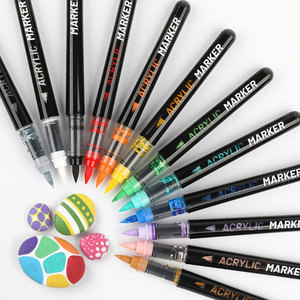 Marcadores de pintura acrílica líquida directa Mobee P-9107/12, multicolor, para manualidades, suministros de arte, rotuladores de pintura acrílica de secado rápido - Product Image 3