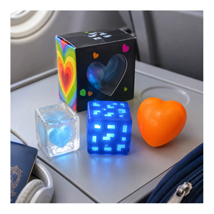 Bulk <b>Light</b> Up Heart <b>Cube</b> Squishy Toy TPR Squeeze Ball Decompression Fidget Sensory Party Prize Retail Pack Wholesale - Product Image 4