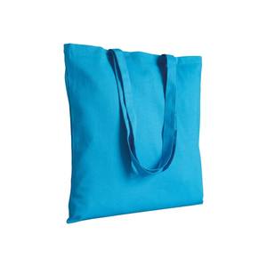 Bolsa de Compras de Algodón Personalizable, Color Azul Claro, Asa Larga, Reciclable, para Negocios, Impresión Serigráfica - Product Image 1