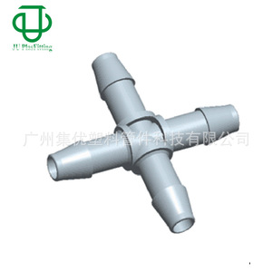 Conector Cruzado de Plástico PVDF JU de Cuatro Vías, 1/4 Pulgadas (6.4 mm), Resistente a la Corrosión, Conexión de Manguera con Espiga - Product Image 3