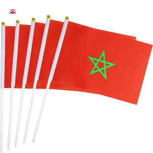 Banderas Nacionales al por Mayor, Mini Bandera de Marruecos, Bandera de Marruecos para Agitar con la Mano, para Eventos Deportivos, Decoración de Fiestas - Product Image 2