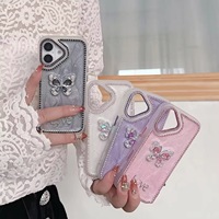 Coque de téléphone antichoc en TPU souple avec motif coquillage et strass papillon style INS pour iPhone 17/18/16 Pro Max