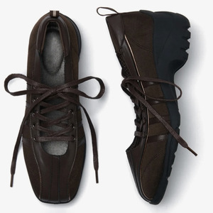 Baskets blanches et grises à lacets pour femmes, style rétro Y2K, chaussures de sport décontractées de type ballerines - Product Image 2