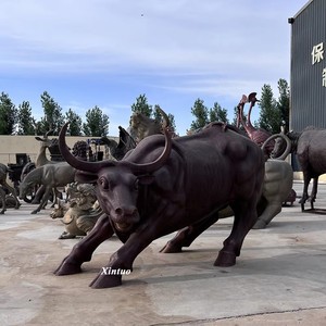 Estatua de Toro de Bronce Grabada en 3D de 2m para Decoración de Exteriores Estilo Wall Street y Plazas Comerciales - Product Image 2