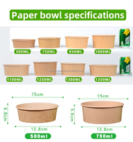 Vente en gros boîte de papier à emporter pour salade de pâtes jetables de qualité alimentaire avec logo personnalisé papier artisanal pour nouilles fabriqué en Chine