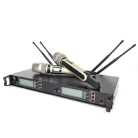 SKM9000 Système de Microphone Sans Fil Professionnel UHF 2 Canaux avec 2 Micros Dynamiques Portatifs pour Performance DJ Karaoké