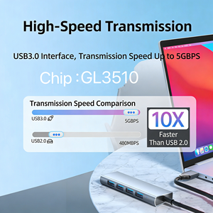 Hub USB 3.0 de Aluminio de 4 Puertos con HDMI 2.0 y Soporte de Video 4K para <span class=keywords><strong>Mac</strong></span> <span class=keywords><strong>Mini</strong></span> M4 <span class=keywords><strong>M2</strong></span>, Periférico para Computadora Portátil, Envío Inmediato - Product Image 4