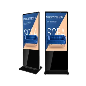 Kiosque d'affichage publicitaire à écran tactile LCD pour affichage numérique, machine publicitaire verticale 4k pour affichage au sol