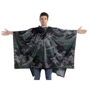 DFR0126 Camouflage Hooded Rain Poncho Waterproof <b>Raincoat</b> Jacket for <b>Men</b> Women Adults - Product Image 6