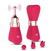 Schmetterlingsförmiger 4-in-1 Vibrator 10 Modi Präziser Klitoris-G-Punkt-Stimulator Mini-Bullet 3 Silikonköpfe USB-Aufladbar Erwachsenen-Sexspielzeug