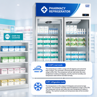 Congélateur commercial à portes vitrées, réfrigérateur pour cuisine et pharmacie, équipement médical cryogénique