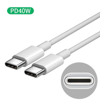 Câble de charge rapide USB-C vers Type C 30CM 3A 60W PD avec gaine en PVC pour téléphones portables, banques d'alimentation, ordinateurs, appareils photo et écouteurs