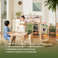 Hikeylove Aire de jeux intérieure en bois pour enfants, maison de jeu de rôle avec thème supermarché, pour la maternelle