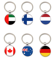 Porte-clés drapeau du Tchad en verre, breloque de sac, pendentif, emblème national, vente en gros