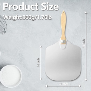 Spatule à <span class=keywords><strong>pizza</strong></span> de <span class=keywords><strong>12</strong></span> <span class=keywords><strong>pouces</strong></span> pour la cuisine, <span class=keywords><strong>pelle</strong></span> à <span class=keywords><strong>pizza</strong></span> en alliage d'aluminium avec manche en bois détachable pour restaurants - Product Image 5