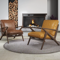 Chaise de loisirs nordique en bois massif bjflamingo Chaise de loisirs Fauteuil à cadre en bois